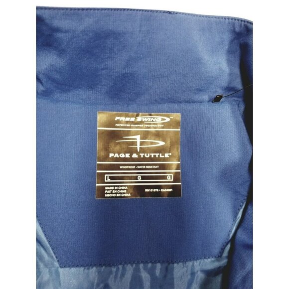 Page & Tuttle Mens Blue/Gray Windproof Golf Pullover - Free Swing Technology Wat - Picture 4 of 16